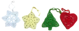 Crocheted Christmas Ornaments - Set of 8