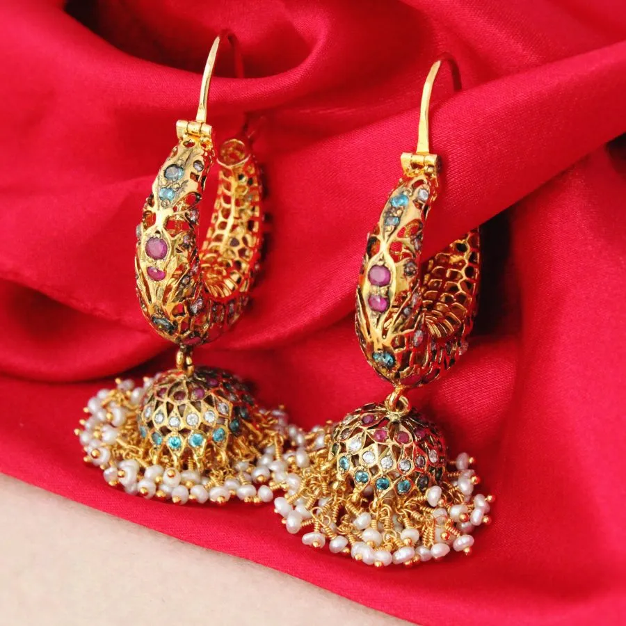 Earrings with Multi Color Stones
