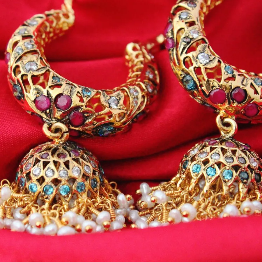 Earrings with Multi Color Stones