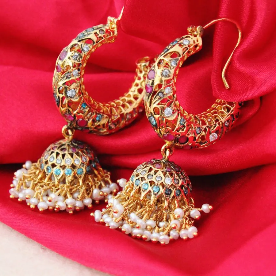 Earrings with Multi Color Stones