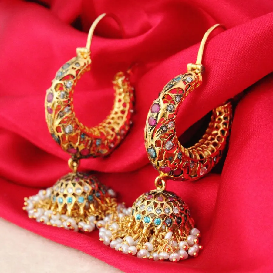 Earrings with Multi Color Stones
