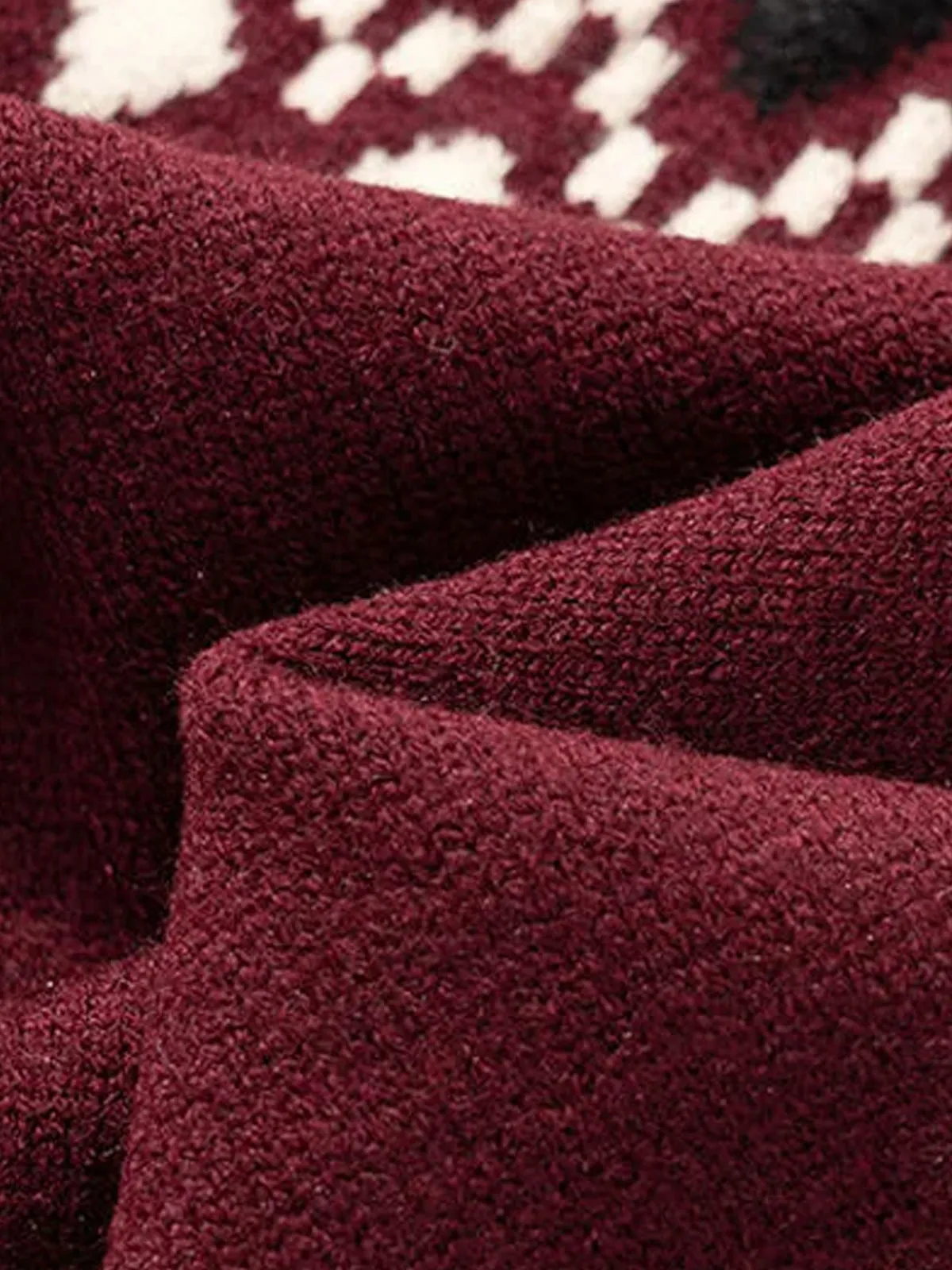 Fair Isle Pattern Crew Neck Knitted Sweater