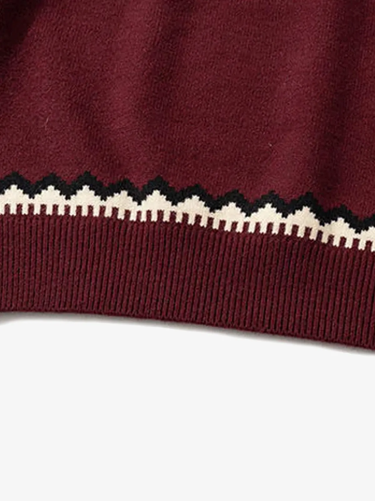 Fair Isle Pattern Crew Neck Knitted Sweater