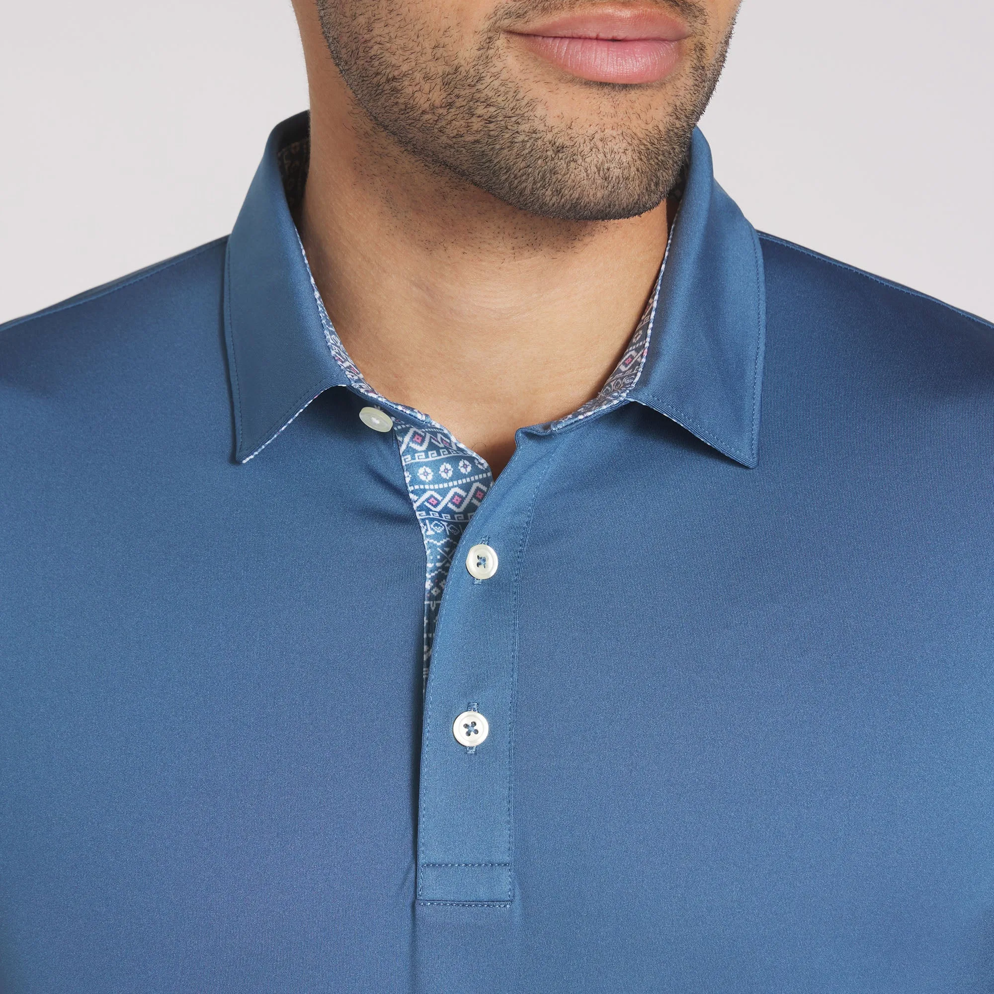 Fair Isle Trim Golf Polo