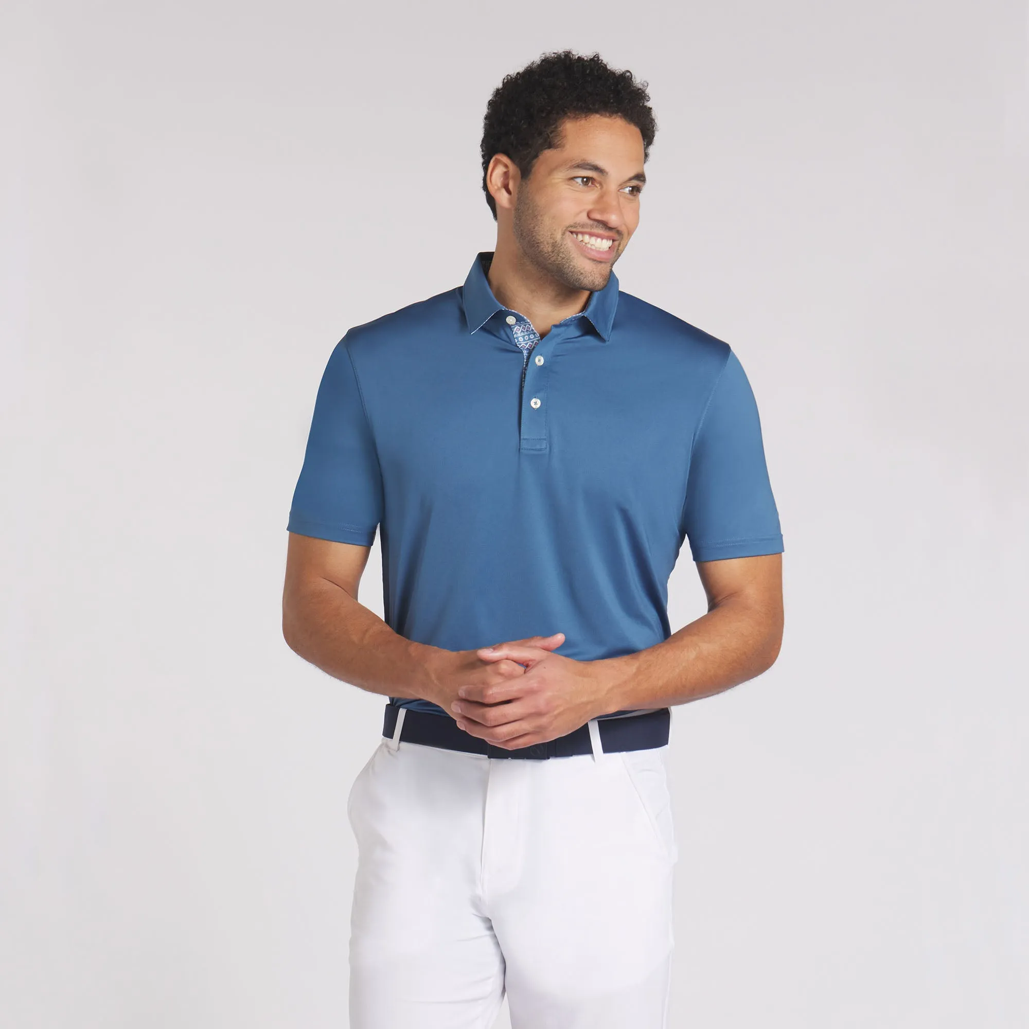 Fair Isle Trim Golf Polo