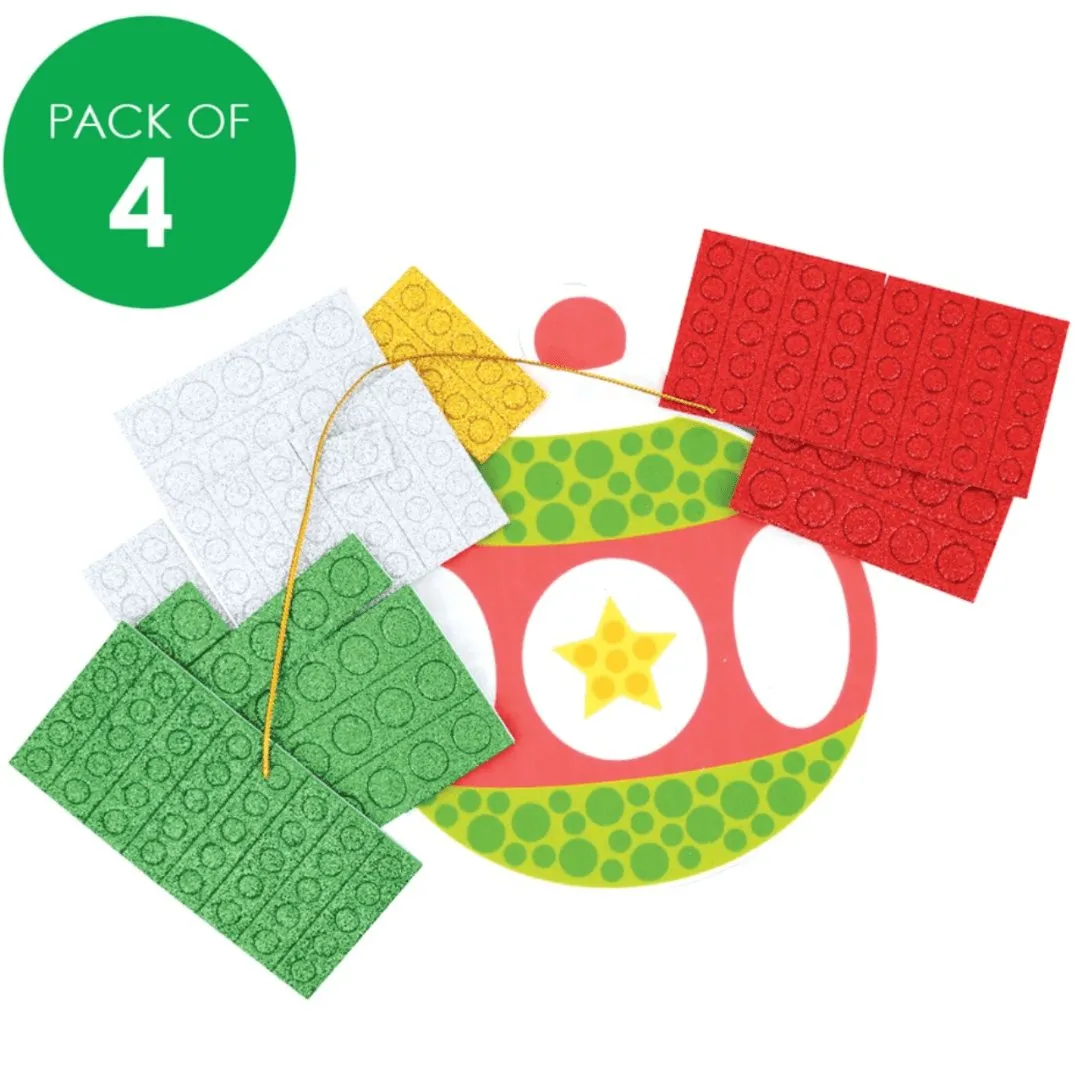 Foam Mosaic Christmas Ornaments Multi Pack - Pack of 4