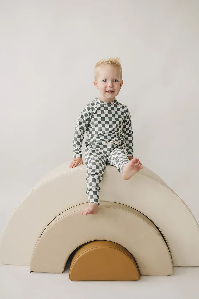 Green Checkered Two-piece Pocket Set