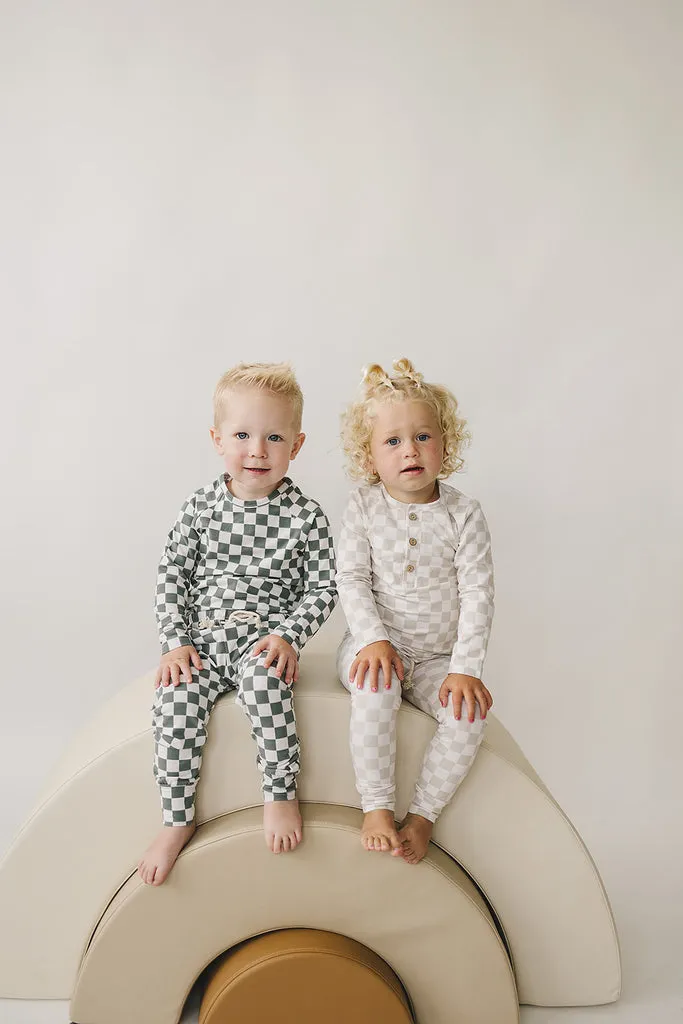 Green Checkered Two-piece Pocket Set