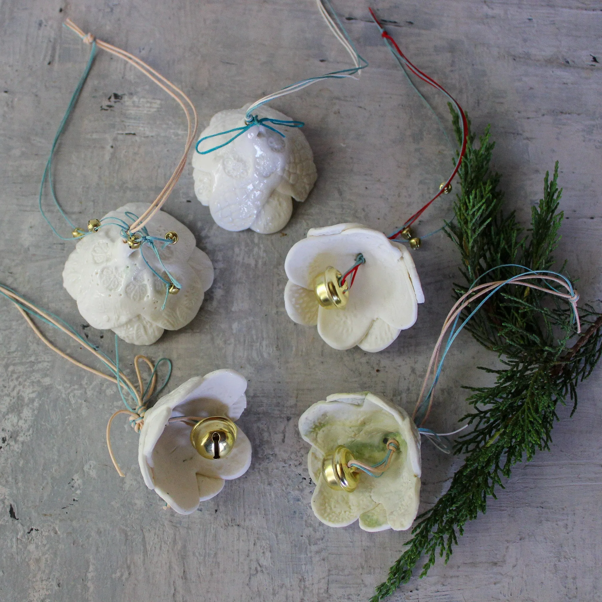Hanging Porcelain Bell Ornaments