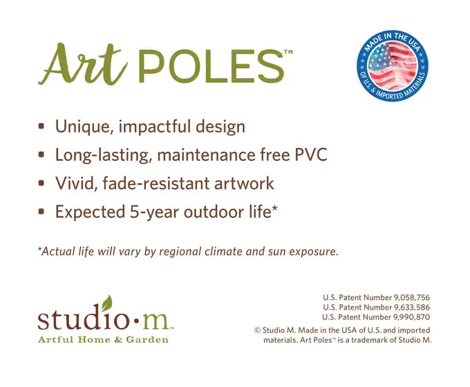 Holly Jolly Poinsettias 20" Art Pole
