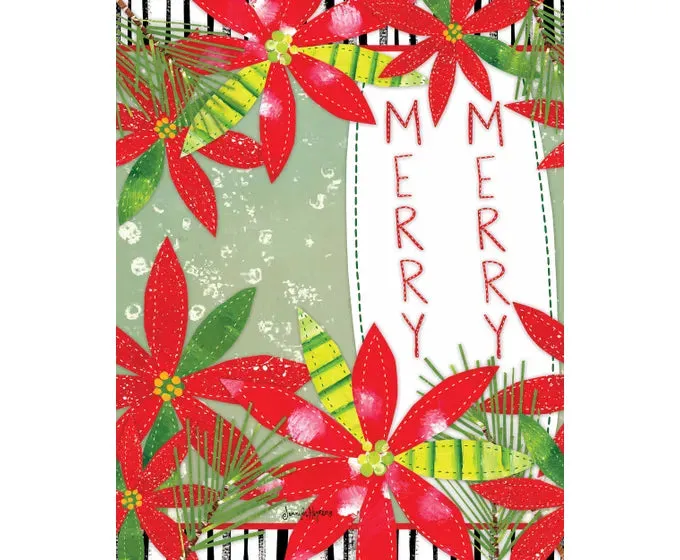Holly Jolly Poinsettias 20" Art Pole