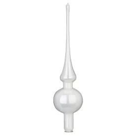 Inge Glas Porcelain White Pearl European Glass Finial Tree Topper