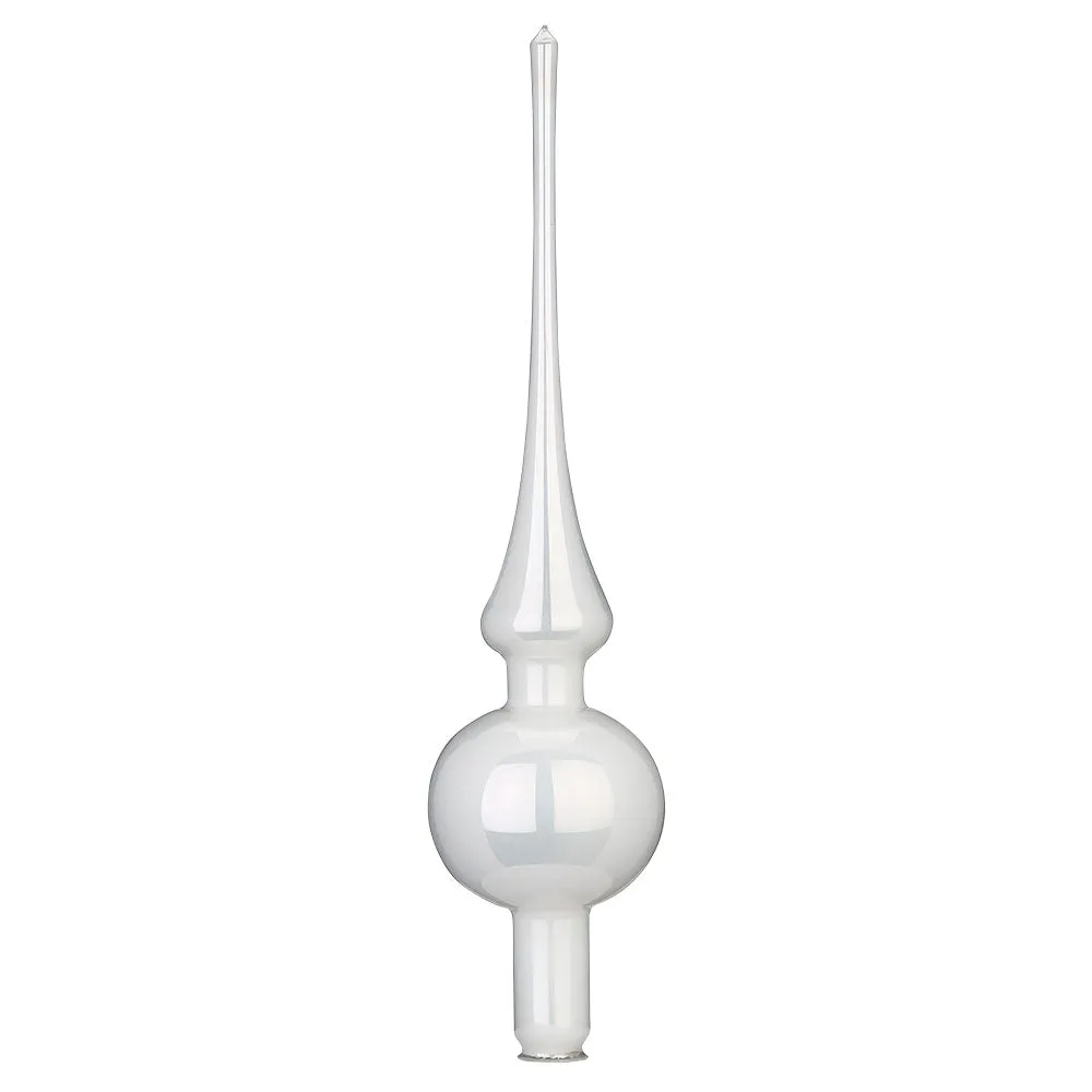 Inge Glas Porcelain White Pearl European Glass Finial Tree Topper