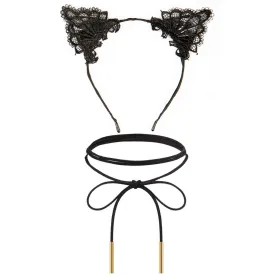 Lace Cat Ears Headband and Choker Set - Cat Ears Headband with Choker - FUNCREDIBLE