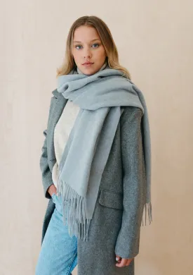 Lambswool Oversized Scarf in Light Grey Melange