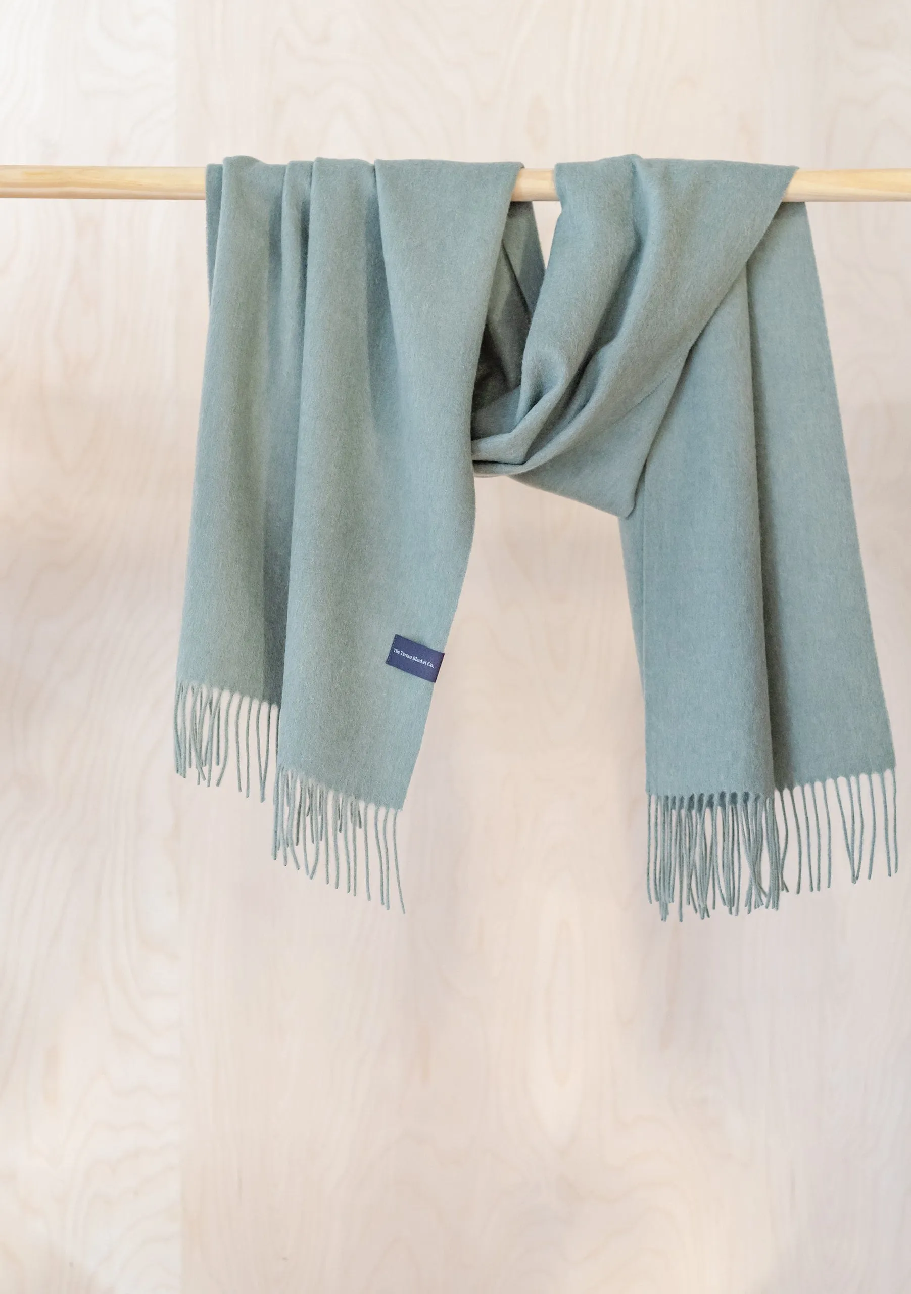 Lambswool Oversized Scarf In Sage Melange