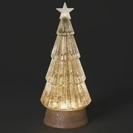 LED Gold Tree Snow Globe
