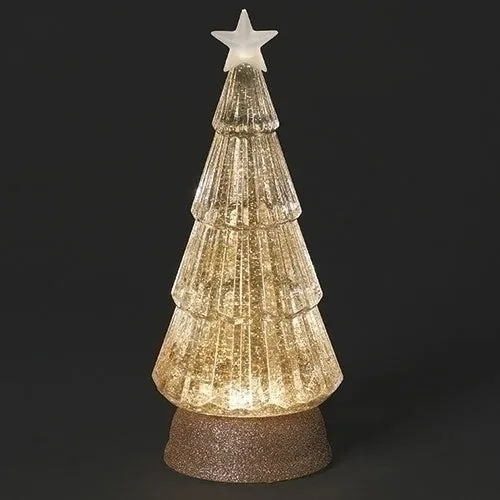 LED Gold Tree Snow Globe
