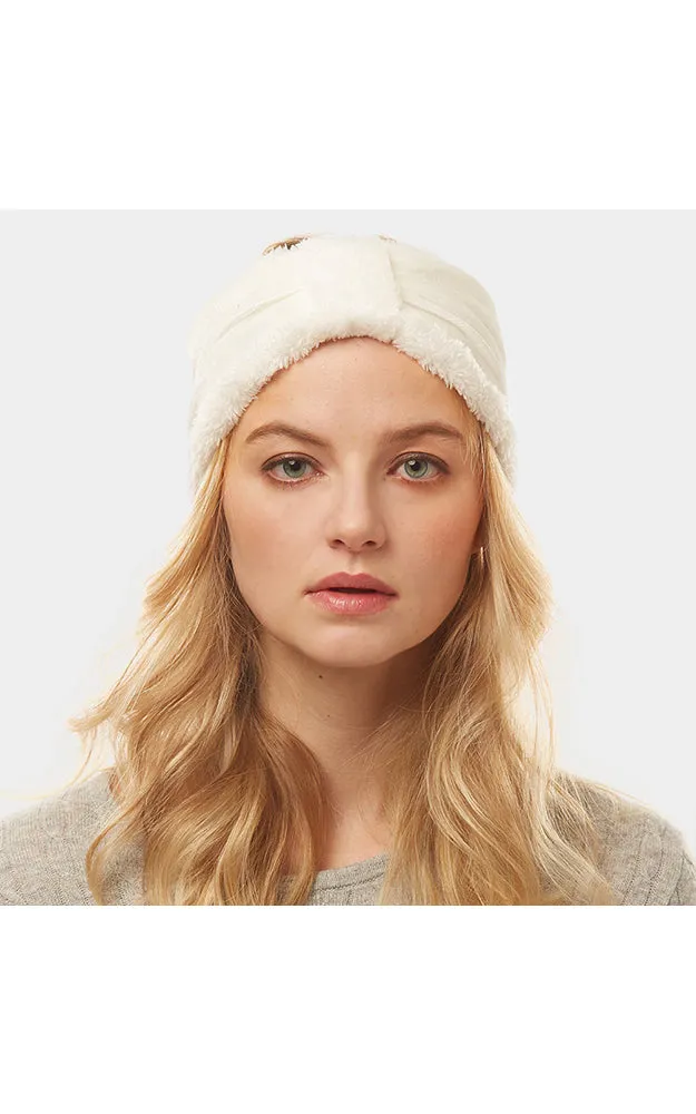 LHB014 Velvet Knotted Solid Fur Headband