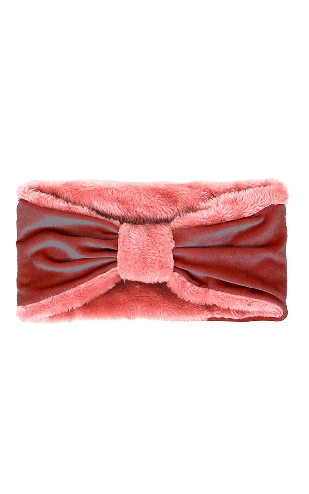 LHB014 Velvet Knotted Solid Fur Headband