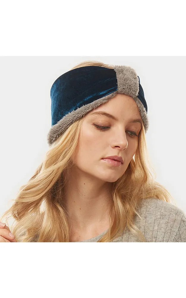LHB014 Velvet Knotted Solid Fur Headband