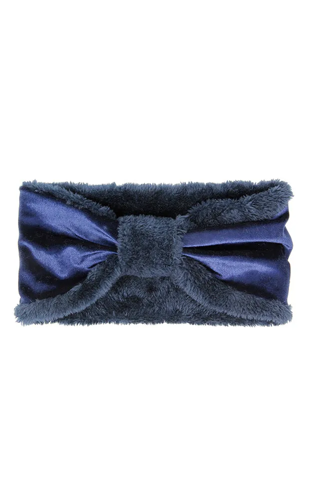 LHB014 Velvet Knotted Solid Fur Headband