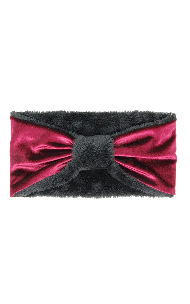 LHB014 Velvet Knotted Solid Fur Headband