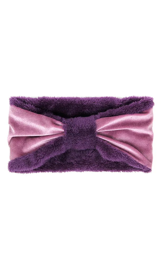LHB014 Velvet Knotted Solid Fur Headband