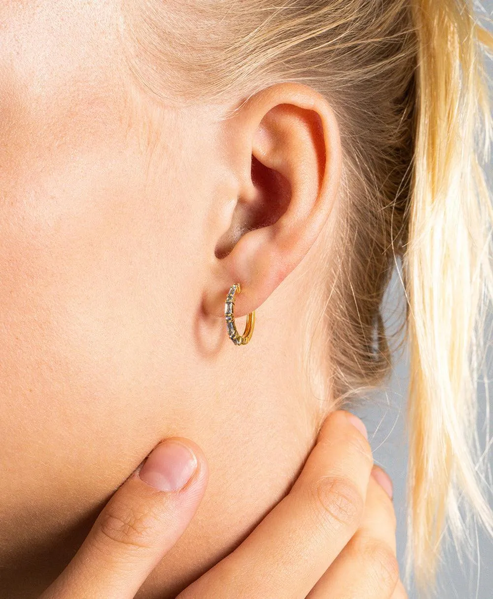 Lilja Creole Blue 18ct Gold Plated