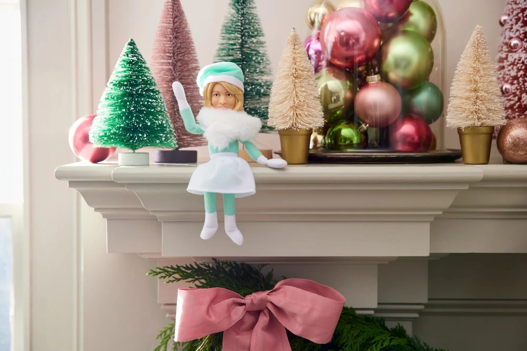 Martha Stewart Martha on The Mantel Christmas Green Plush Figurine, 10.5"