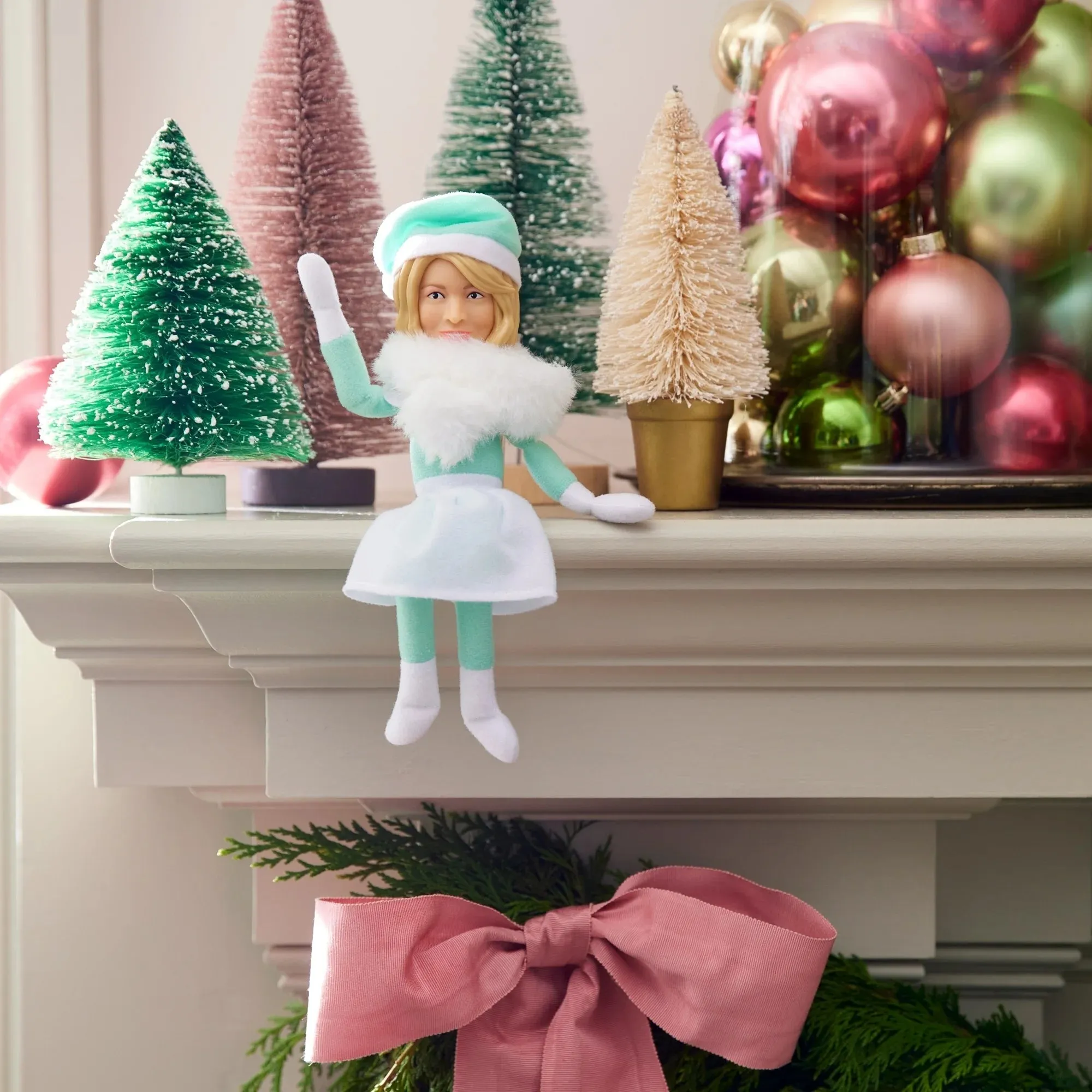 Martha Stewart Martha on The Mantel Christmas Green Plush Figurine, 10.5"