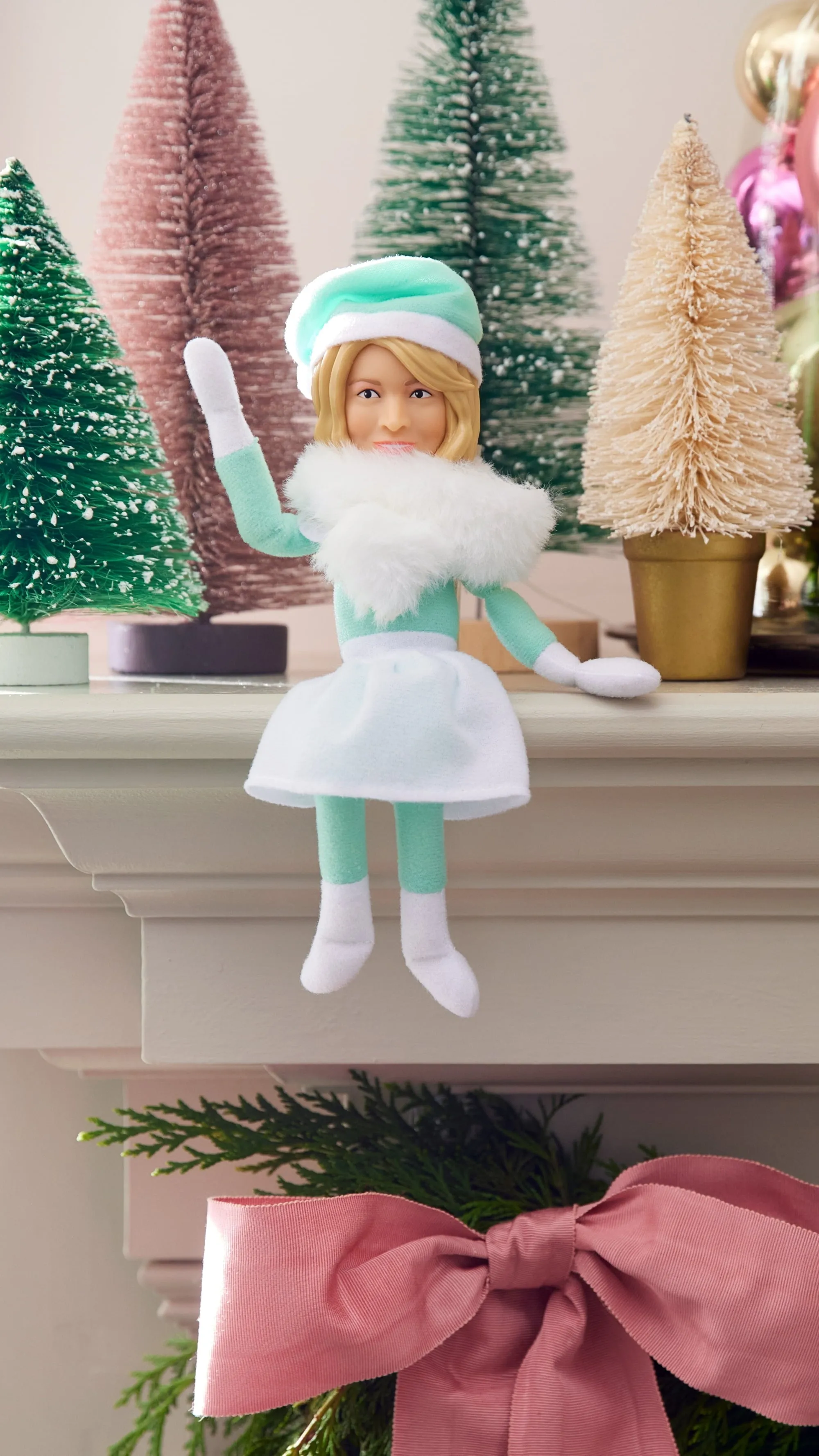 Martha Stewart Martha on The Mantel Christmas Green Plush Figurine, 10.5"