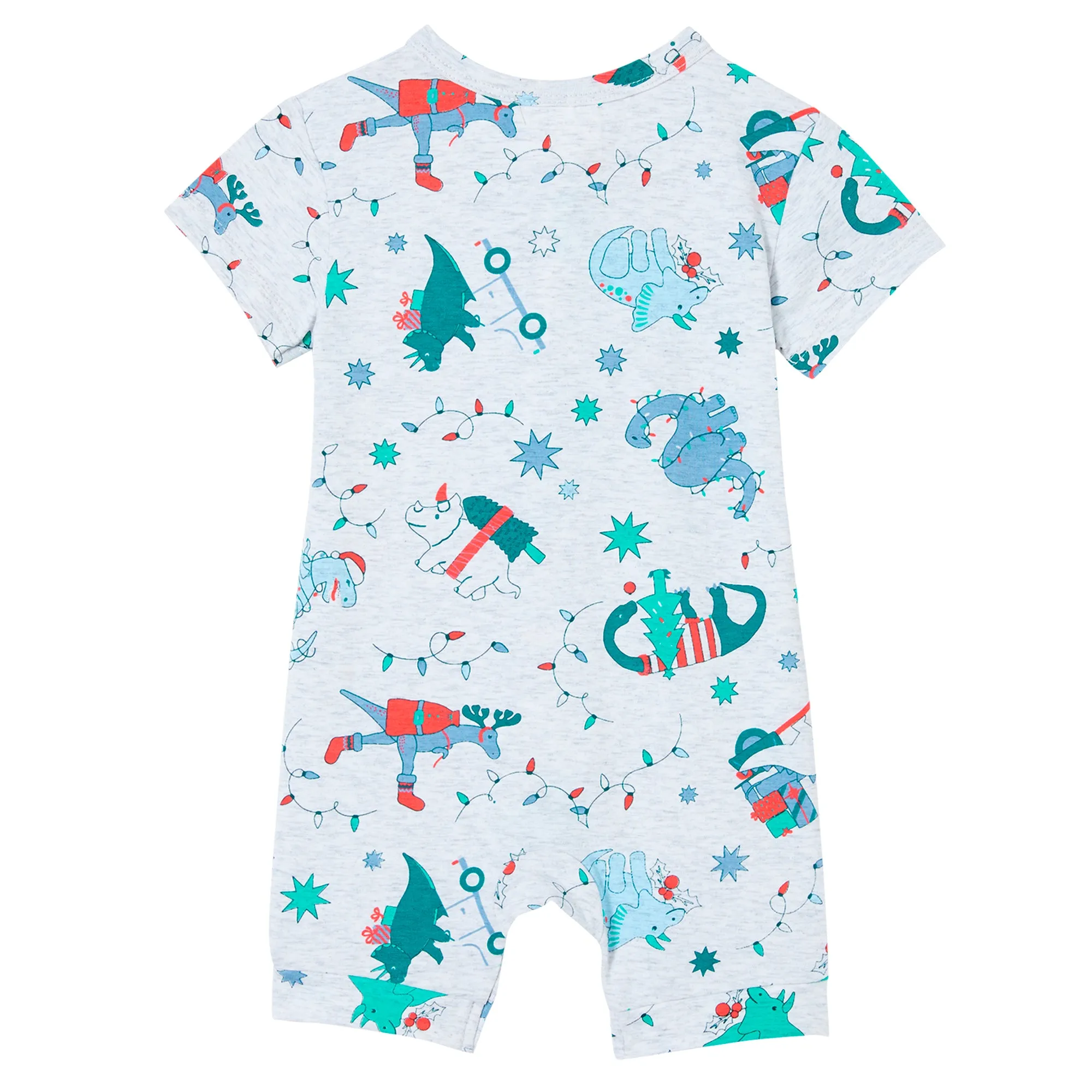 Milky Christmas Zip Romper - Silver Marle