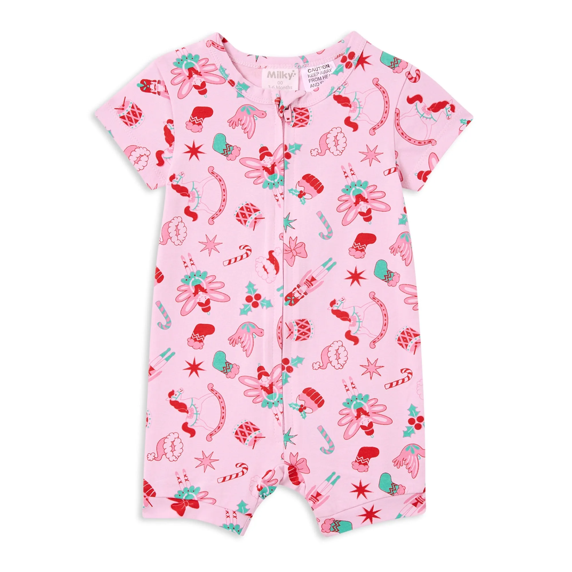 Milky Christmas Zip Romper