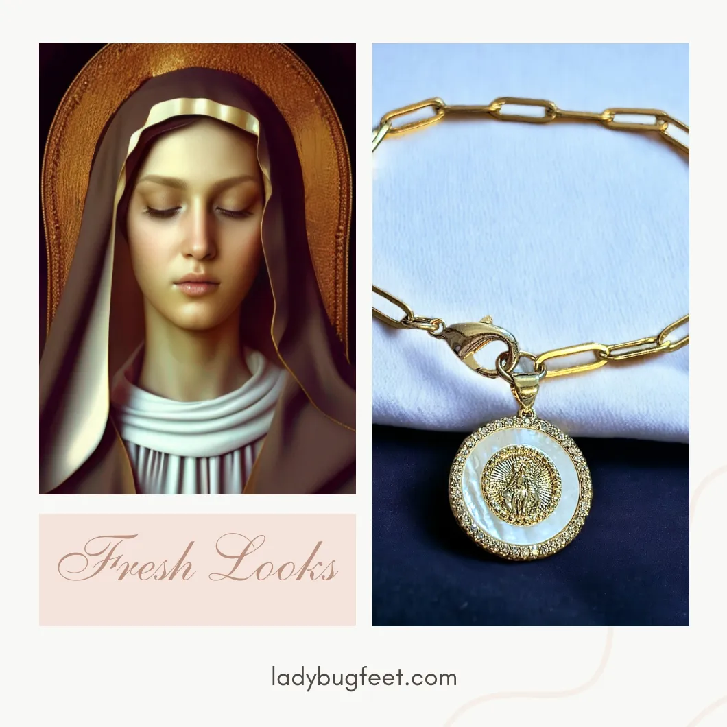 Mother Mary Paperclip Chain Bracelet