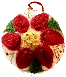 NEW! Felt Ornament "Embellished Pointsettia"
