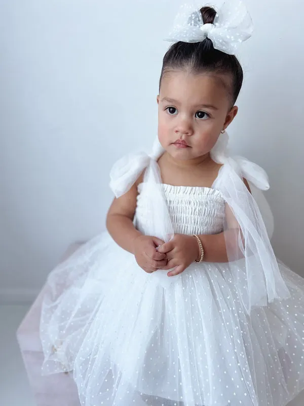 Poppy White Swiss Dot Romper
