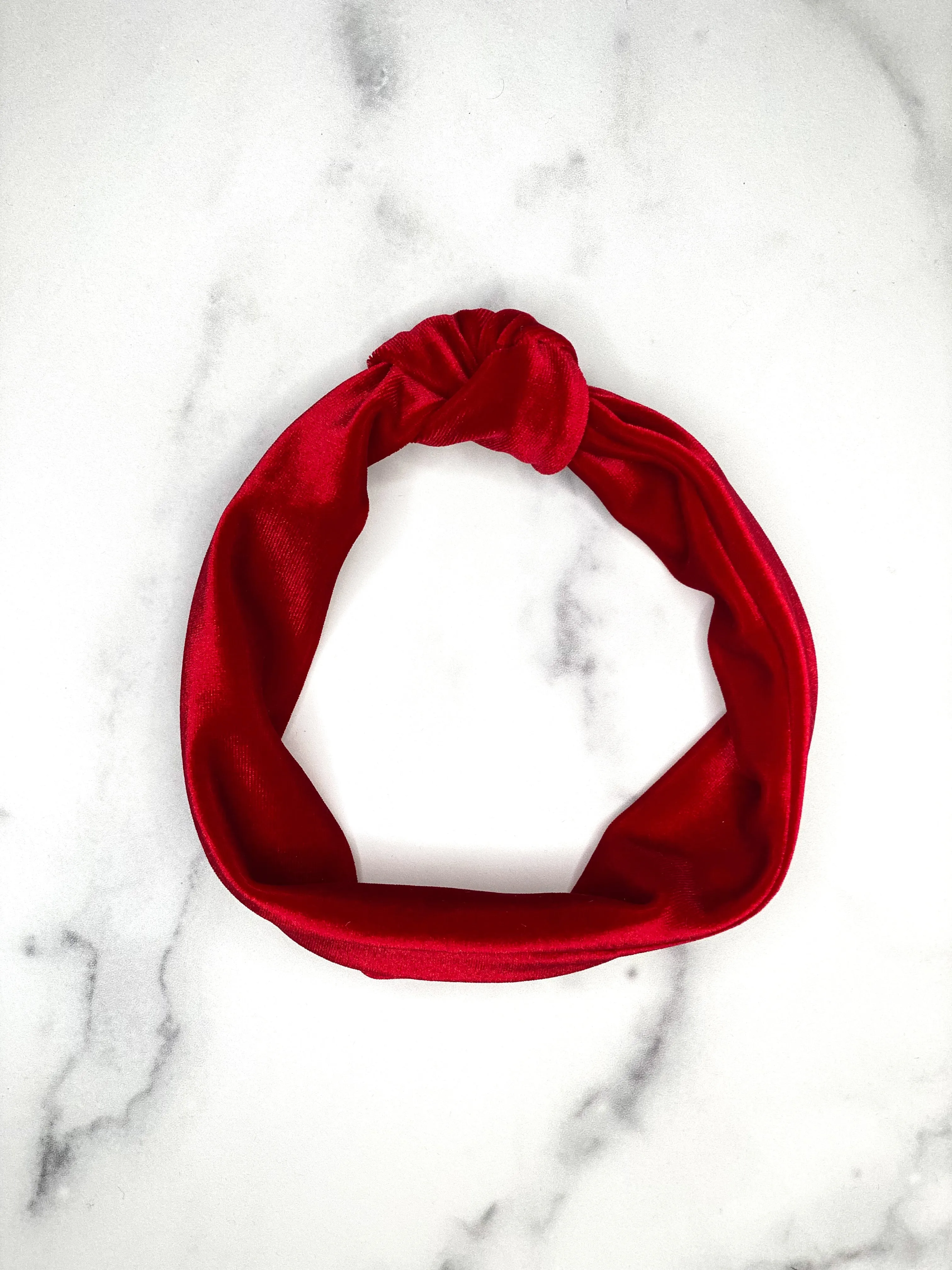 Red Velvet Top Knot Headband