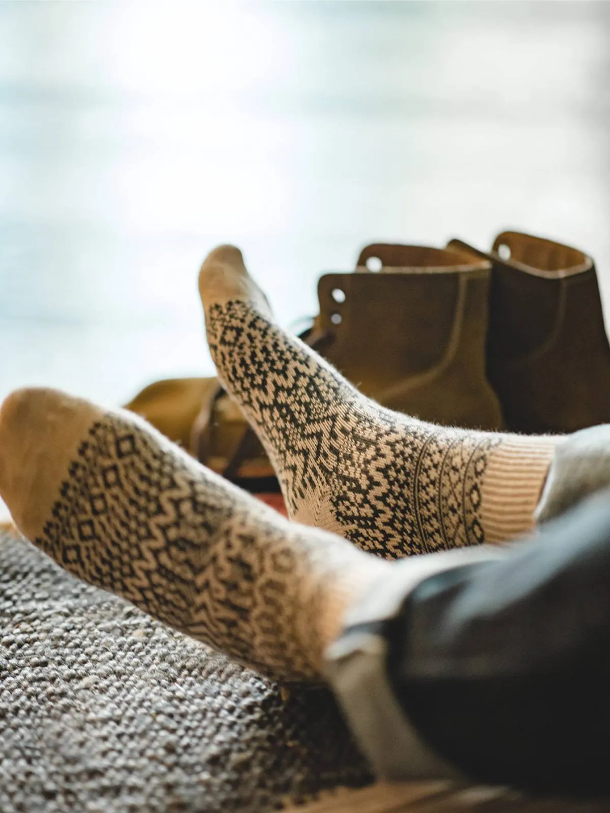Retro Fair Isle Knit Mid-Calf Socks