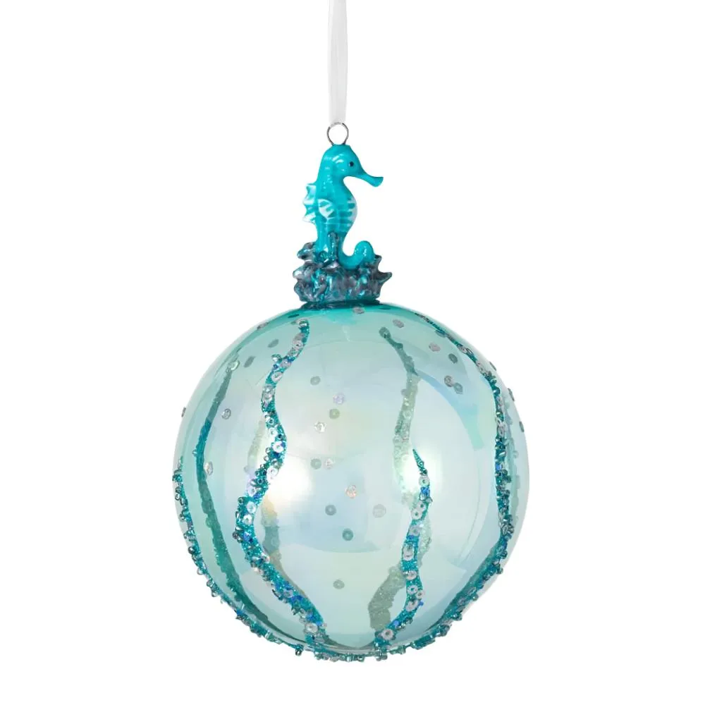 Seahorse Glass Ball ornament