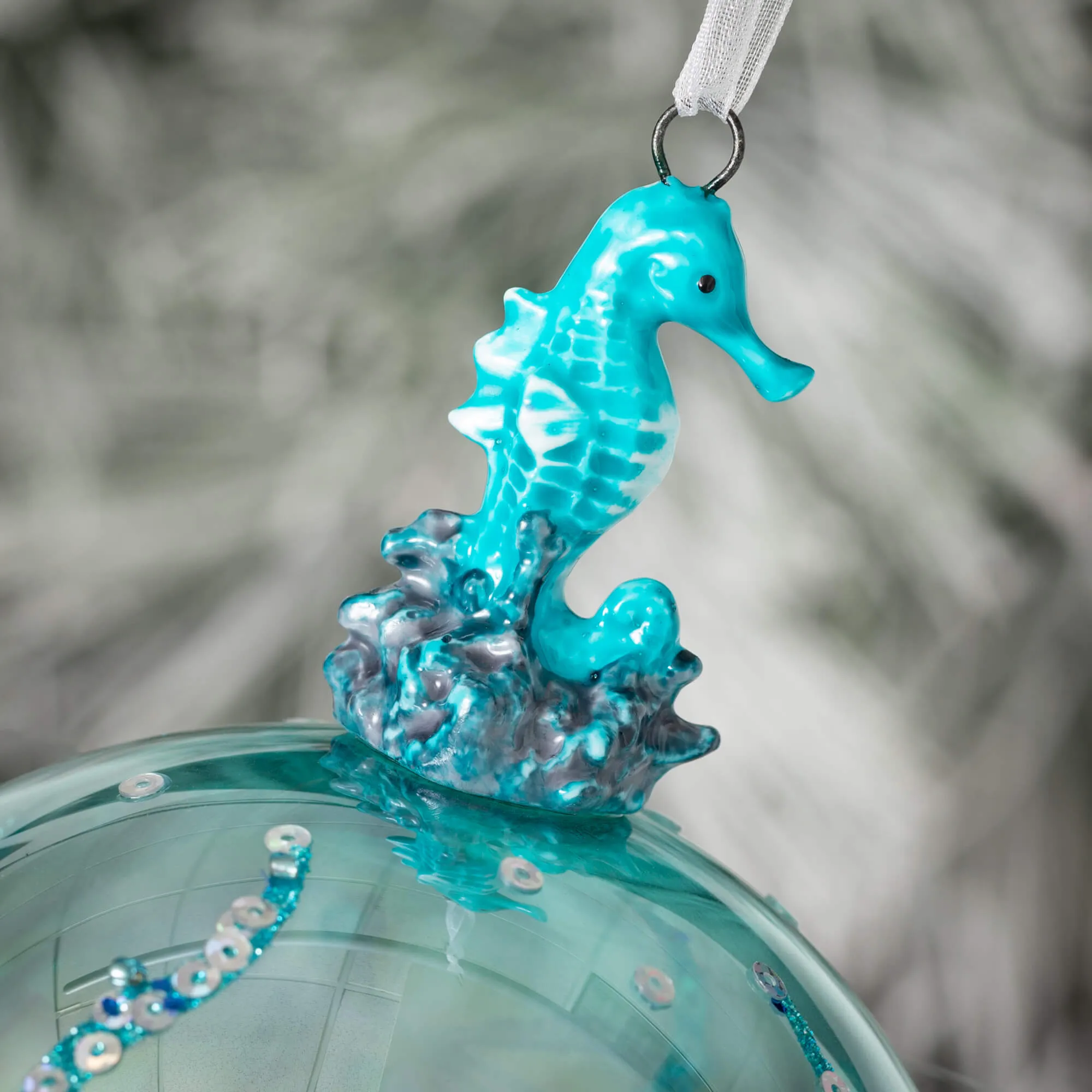 Seahorse Glass Ball ornament