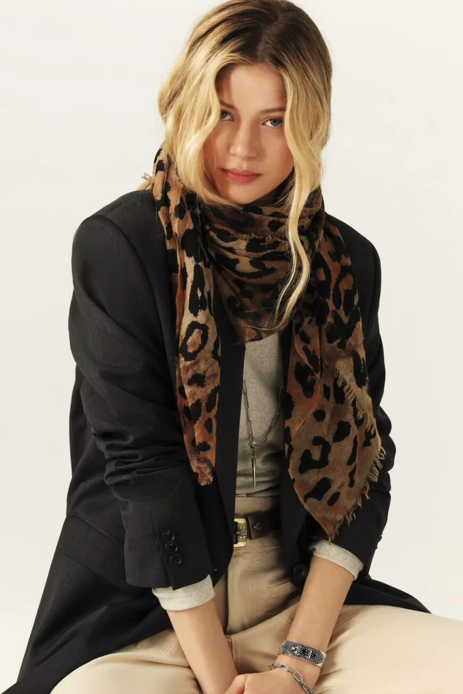 Selene Wool Scarf Leopard