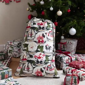 Showtime Printed Velvet Xmas Sack Multicolour