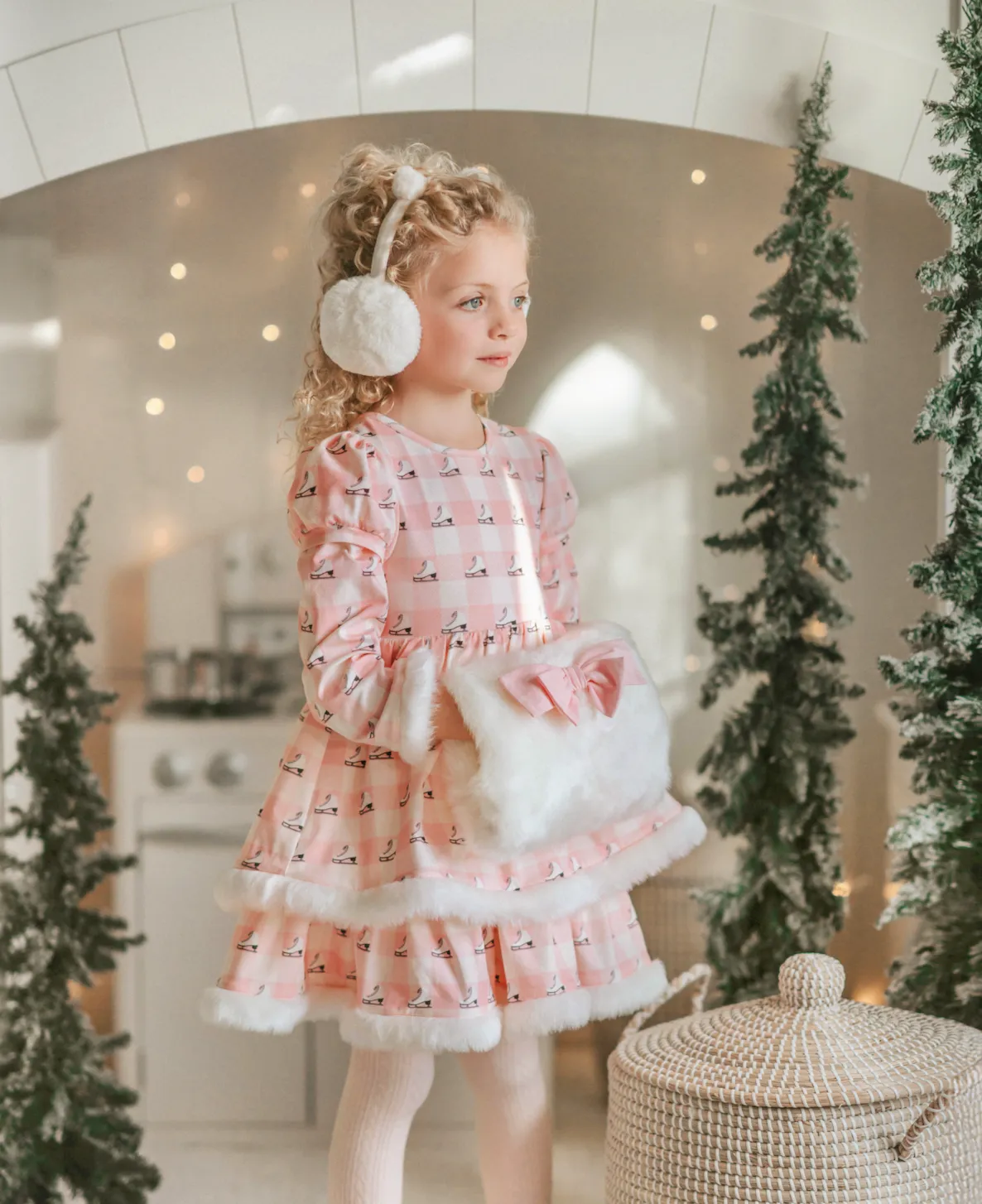 Silver Skates Twirl Dress and Hand Muff