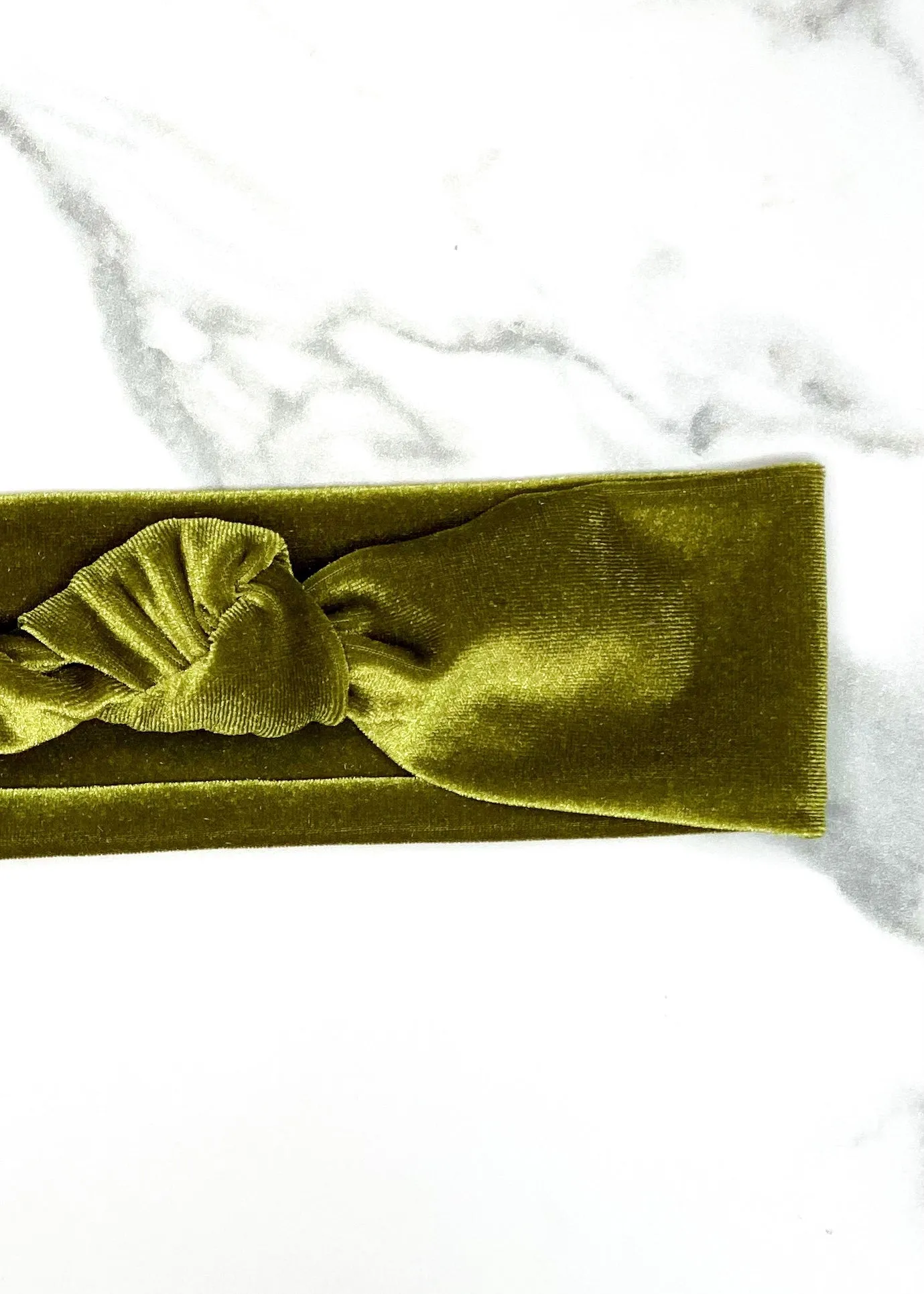 Spanish Moss Green Velvet Top Knot Headband