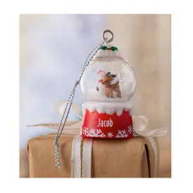 'Tis the Season Mini Snowglobe Personalized Name Ornament Beginning with Letters D to J