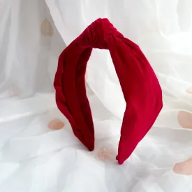 Wine Red Velvet Knot Headband