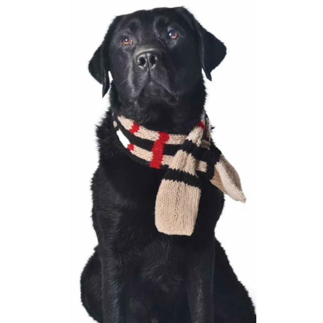 Wool Dog Scarf - Tan Plaid by Chilly Dog