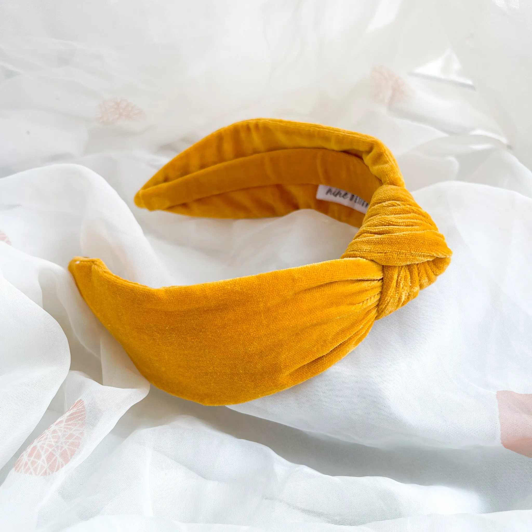 Yellow Velvet Knot Headband